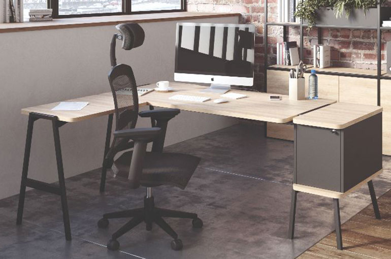 bureau avec retour style industriel