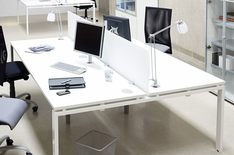 bureau blanc grand plateau