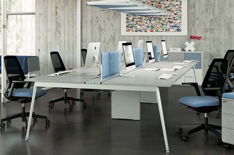bureau plateau gris