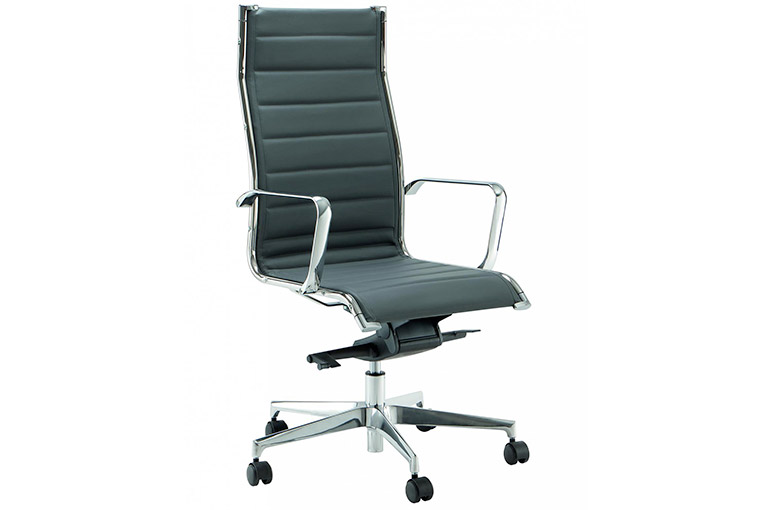 fauteil de directui design - cuir et chrome