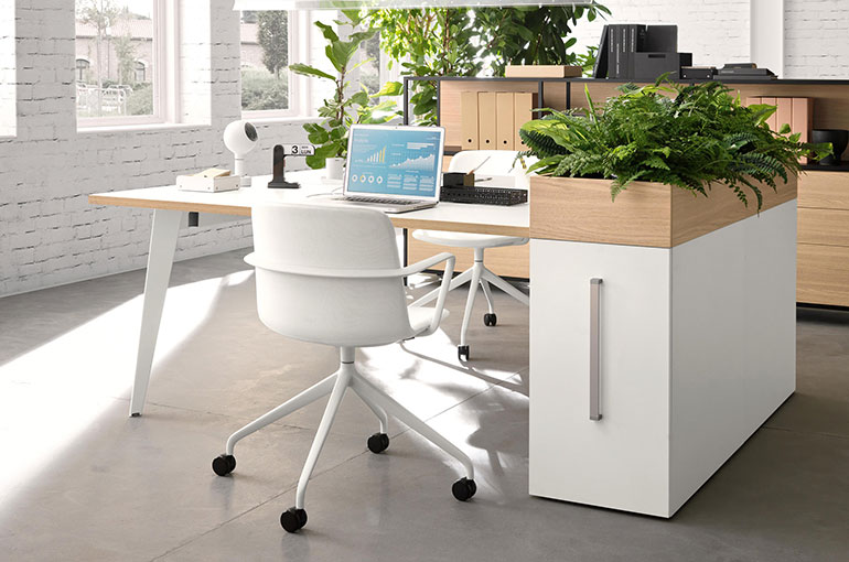 bureau individuel avec rangement pour open space
