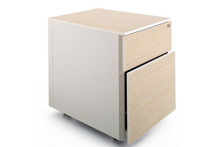 caisson avec serrure couleur bois