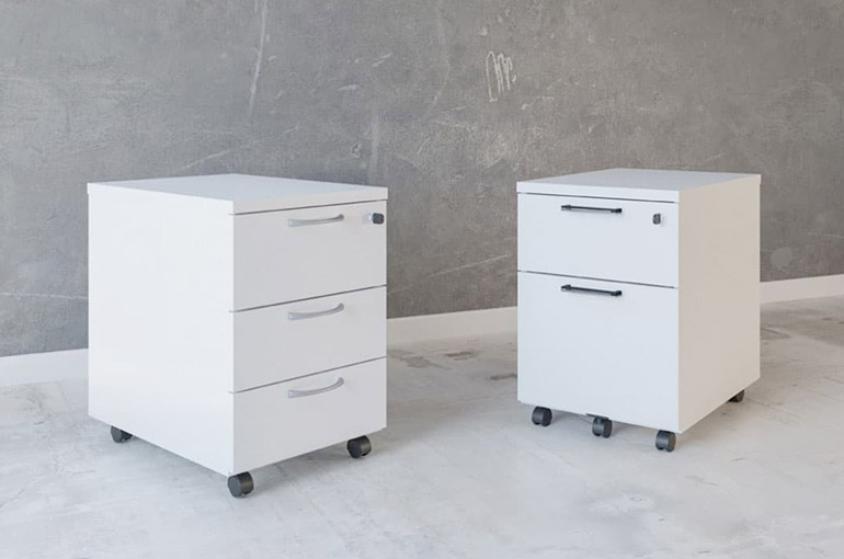 caisson de rangement blanc classique
