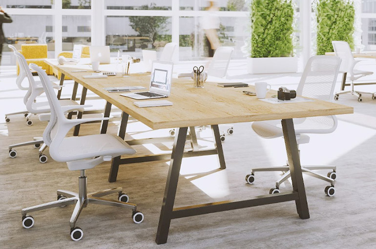 table de reunion avec siege ergonomique