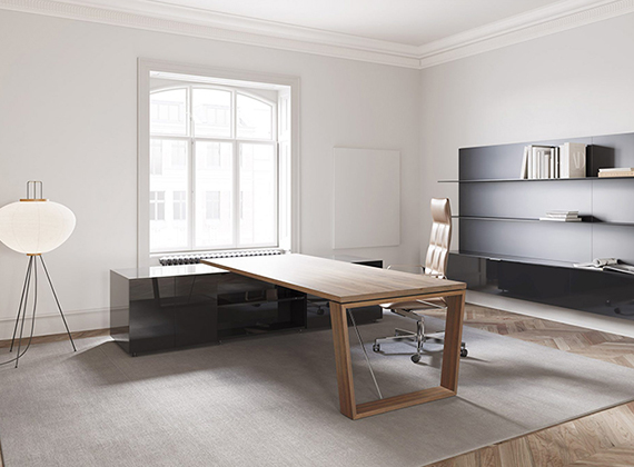 Bureau de direction design Bruges en bois clair et verre - installation Mérignac Gironde