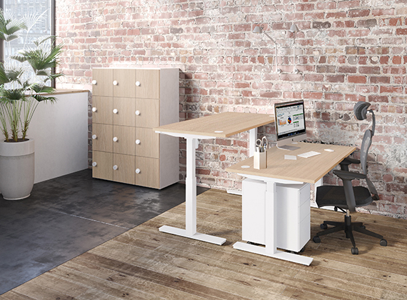 Détail plateau bureau Bruges avec retour dactylographique - mobilier professionnel Mérignac